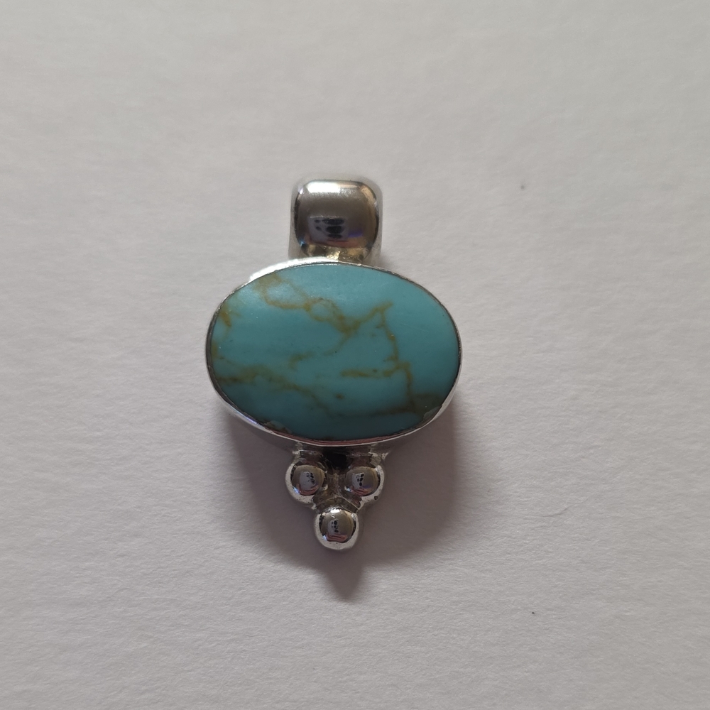 Turquoise Mexican .925 Silver Pendant